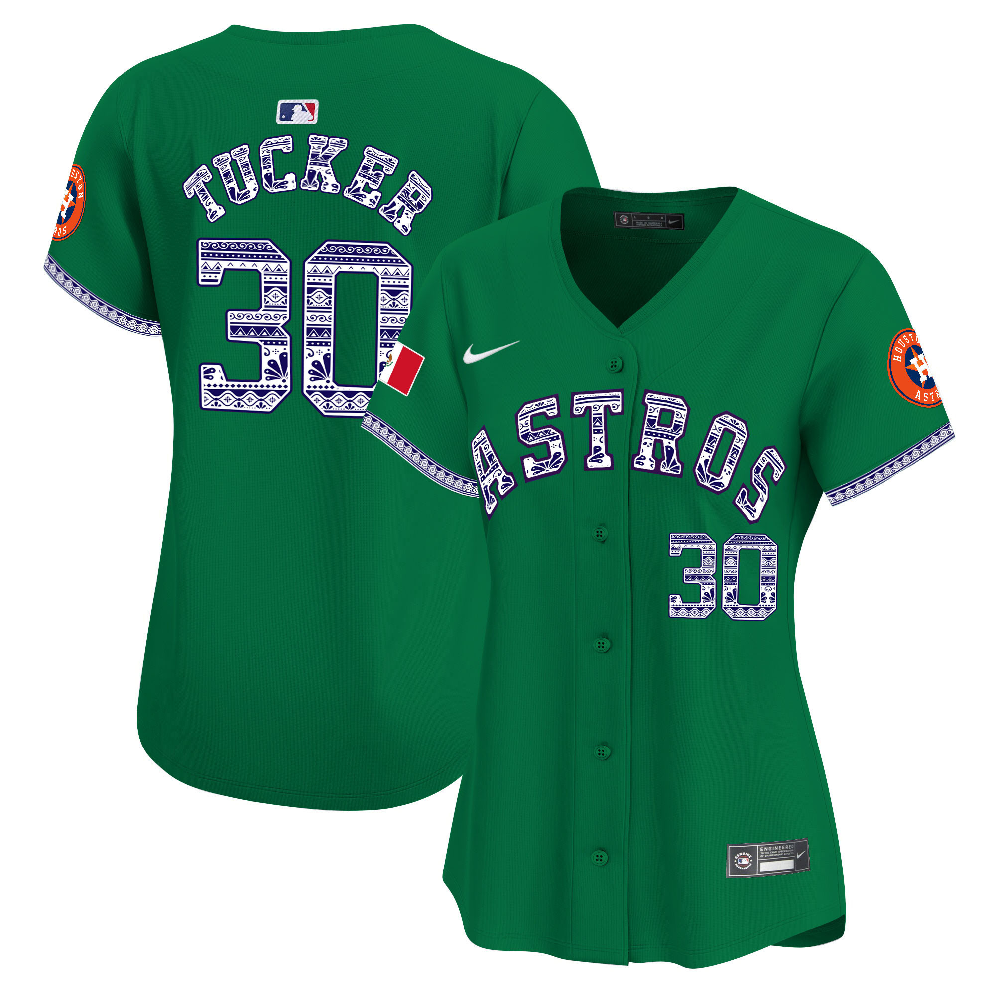 Kyle Tucker Women's Houston Astros Mexico Vapor Premier Limited V2 Green Jersey - All Stitched