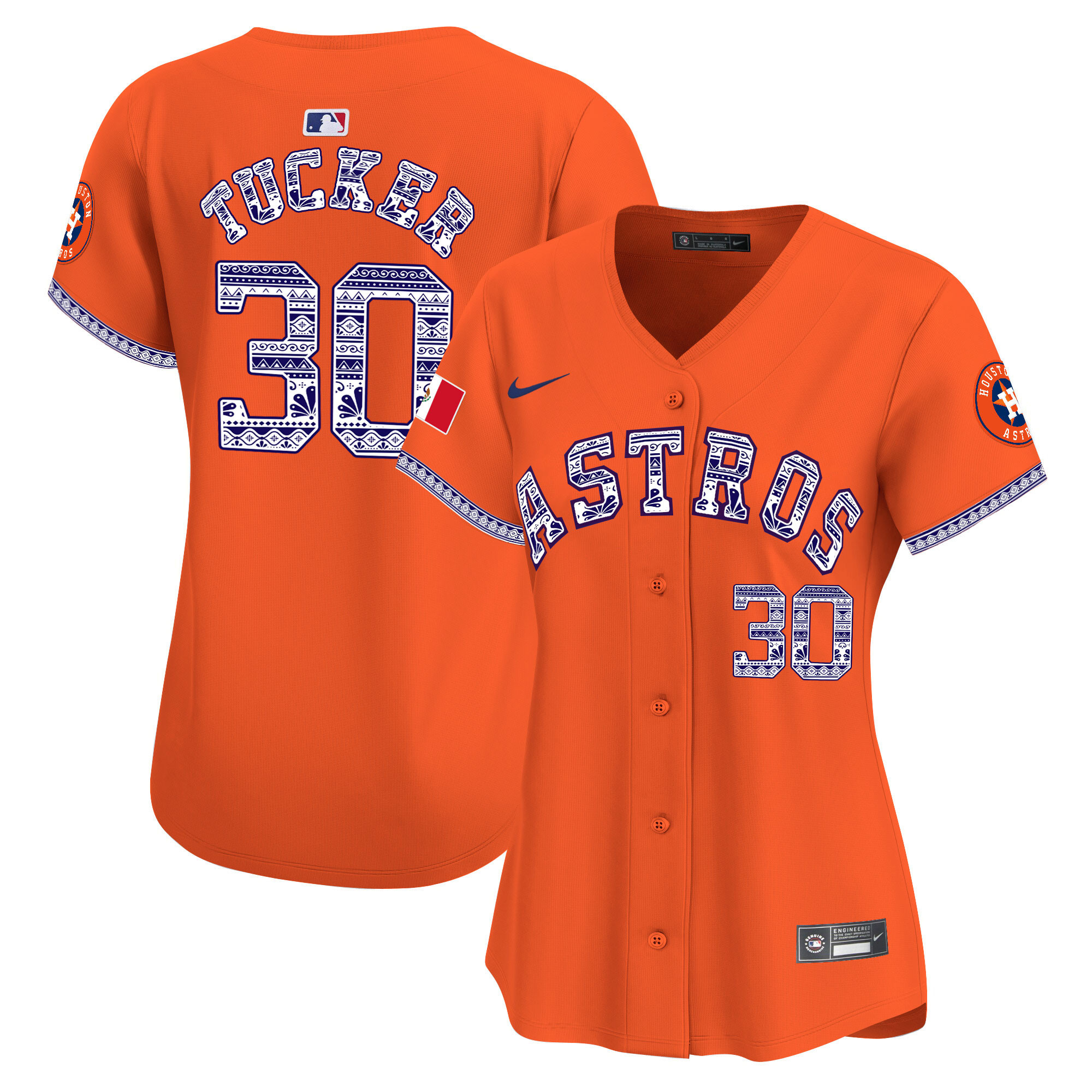 Kyle Tucker Women's Houston Astros Mexico Vapor Premier Limited V2 Orange Jersey - All Stitched