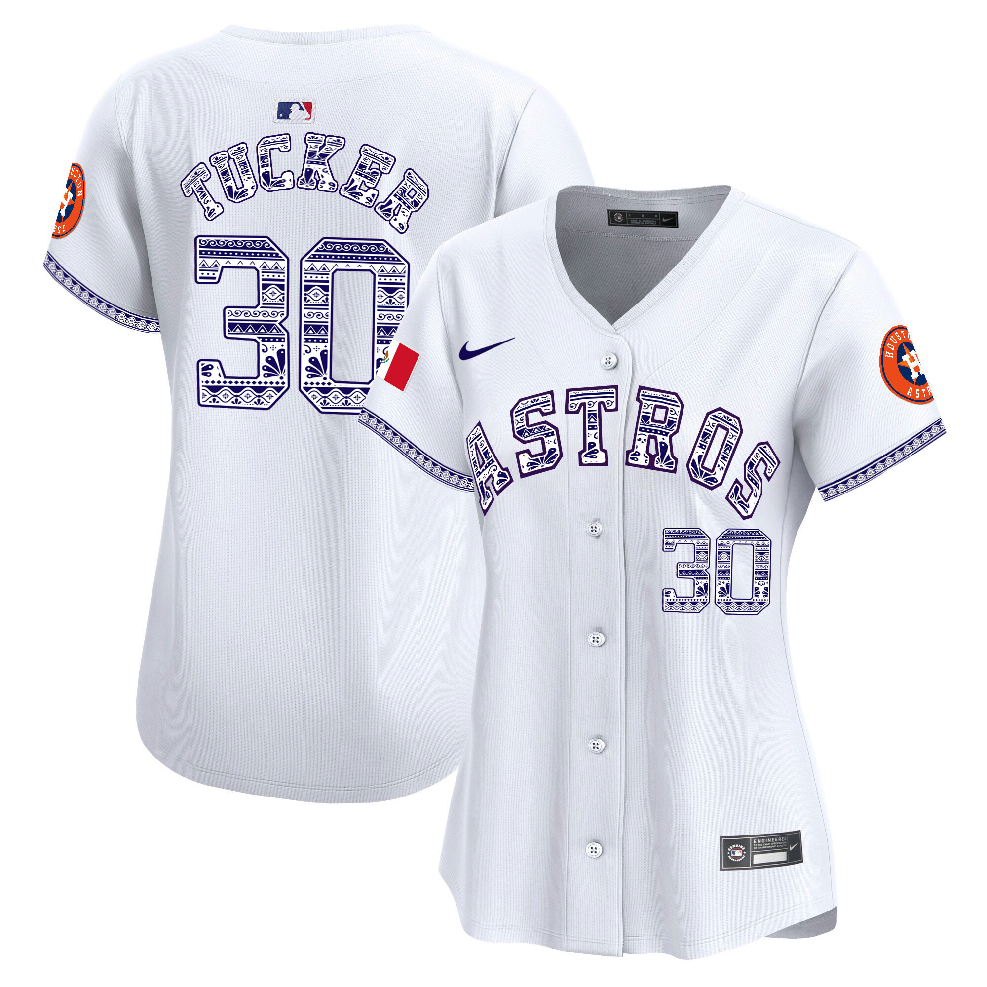 Kyle Tucker Women's Houston Astros Mexico Vapor Premier Limited V2 White Jersey - All Stitched