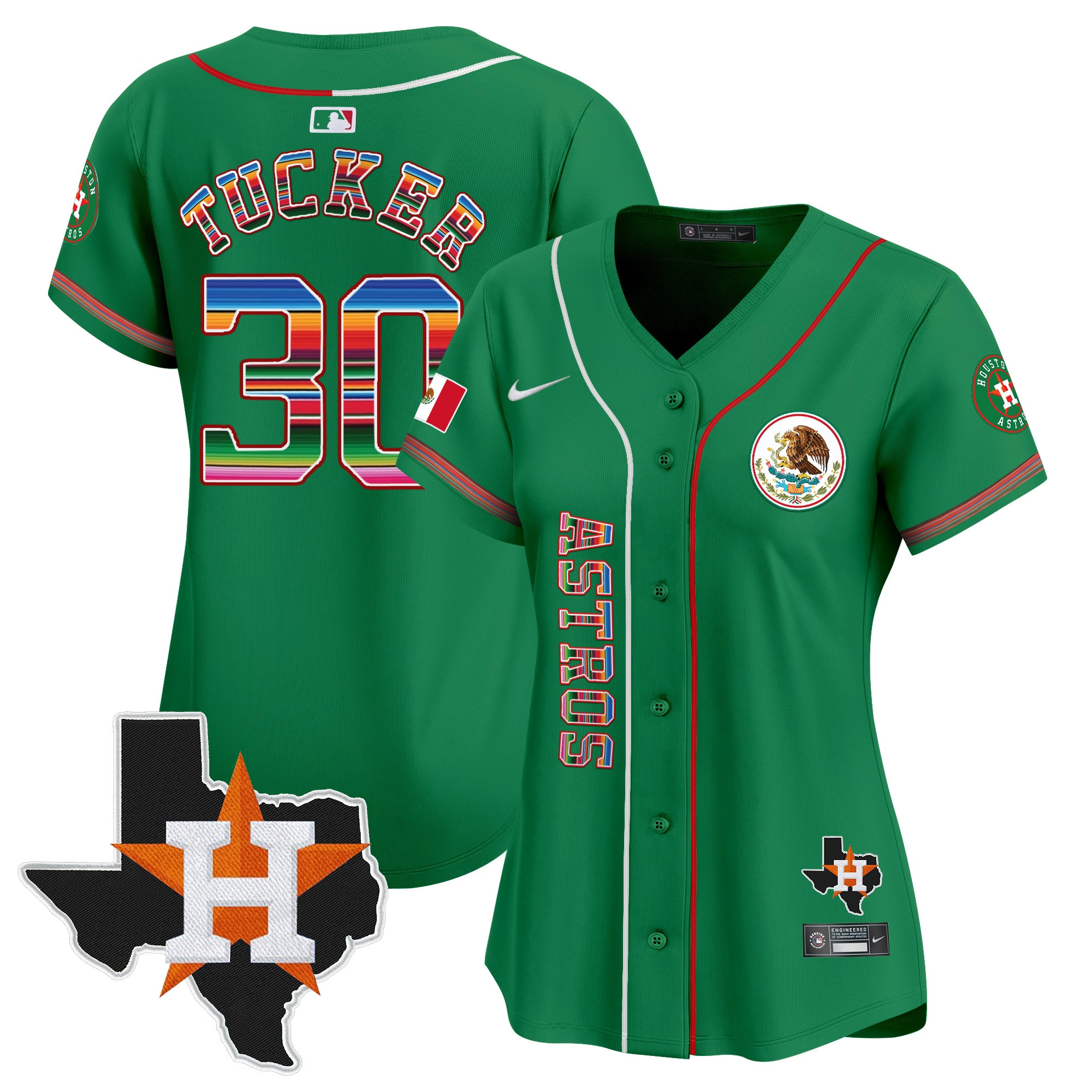 Kyle Tucker Women's Houston Astros Mexico Vapor Premier Limited V4 Green Jersey - All Stitched