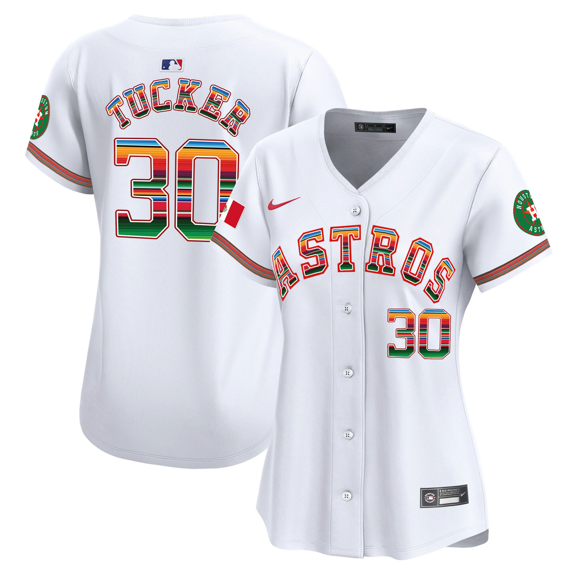 Kyle Tucker Women's Houston Astros Mexico Vapor Premier Limited White Jersey - All Stitched