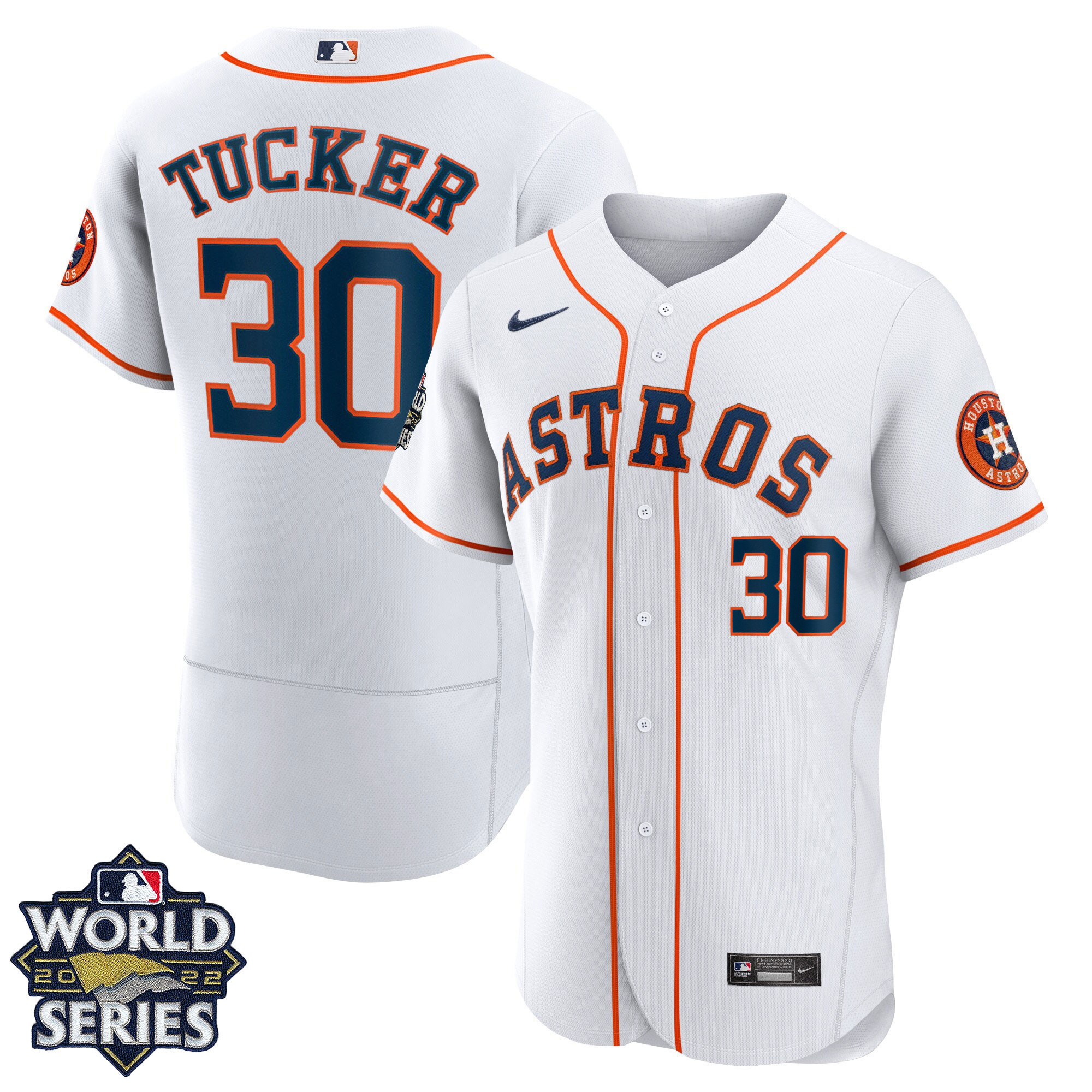 Kyle Tucker Youth's Houston Astros 2022 World Series Player Flex Home Jersey - All Stitched