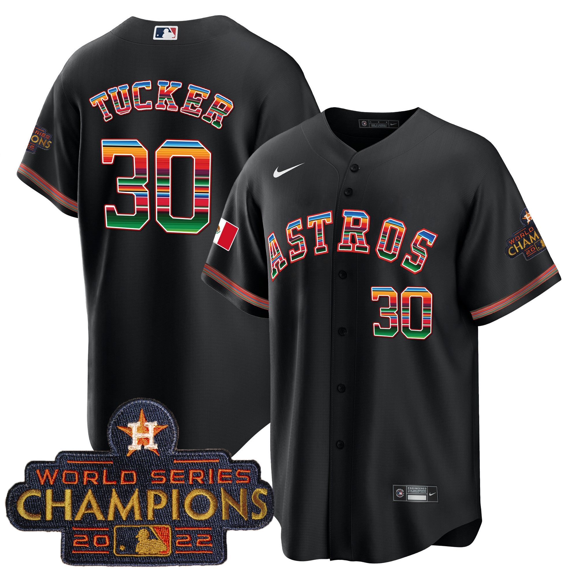 Kyle Tucker Youth's Houston Astros Mexico Cool Base Limited Black Jersey - All Stitched
