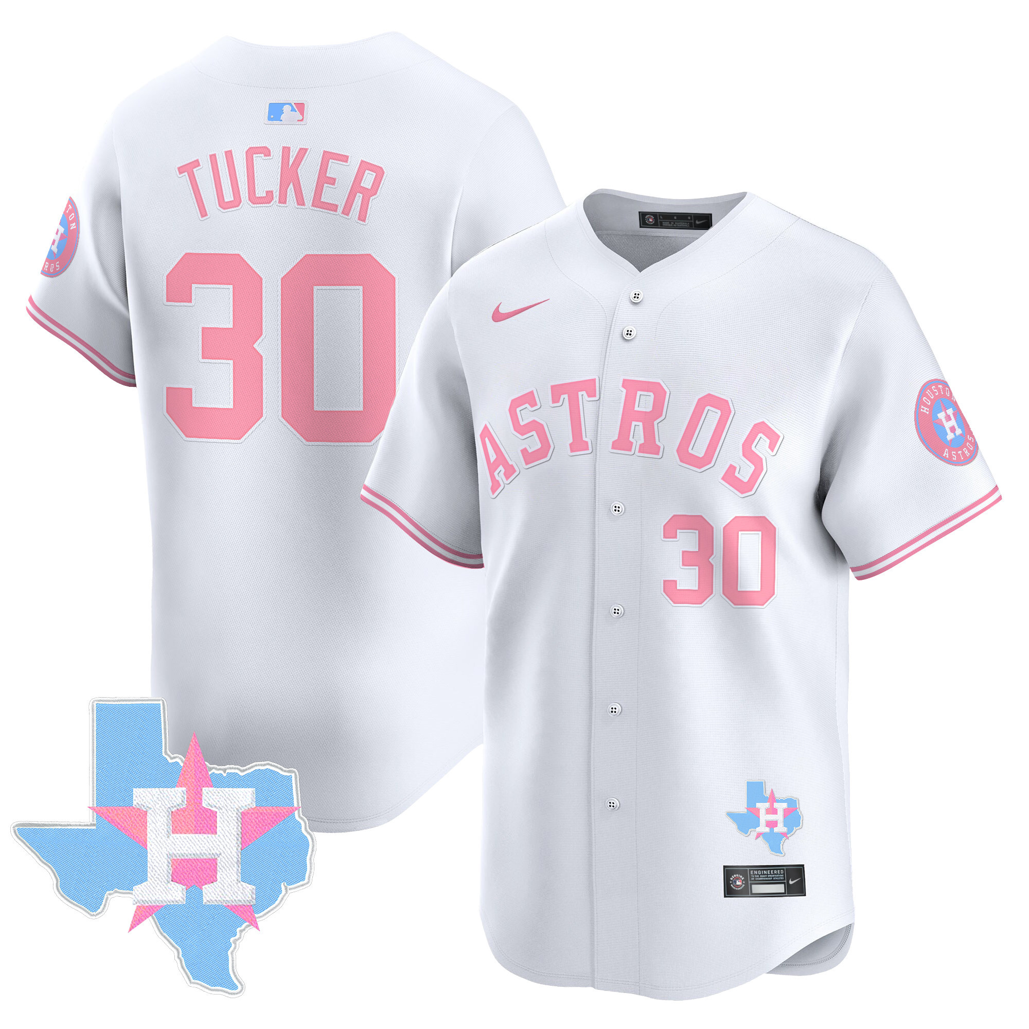 Kyle TuckerUnisex Houston Astros Bubblegum Pink Vapor Premier Limited White Jersey - All Stitched