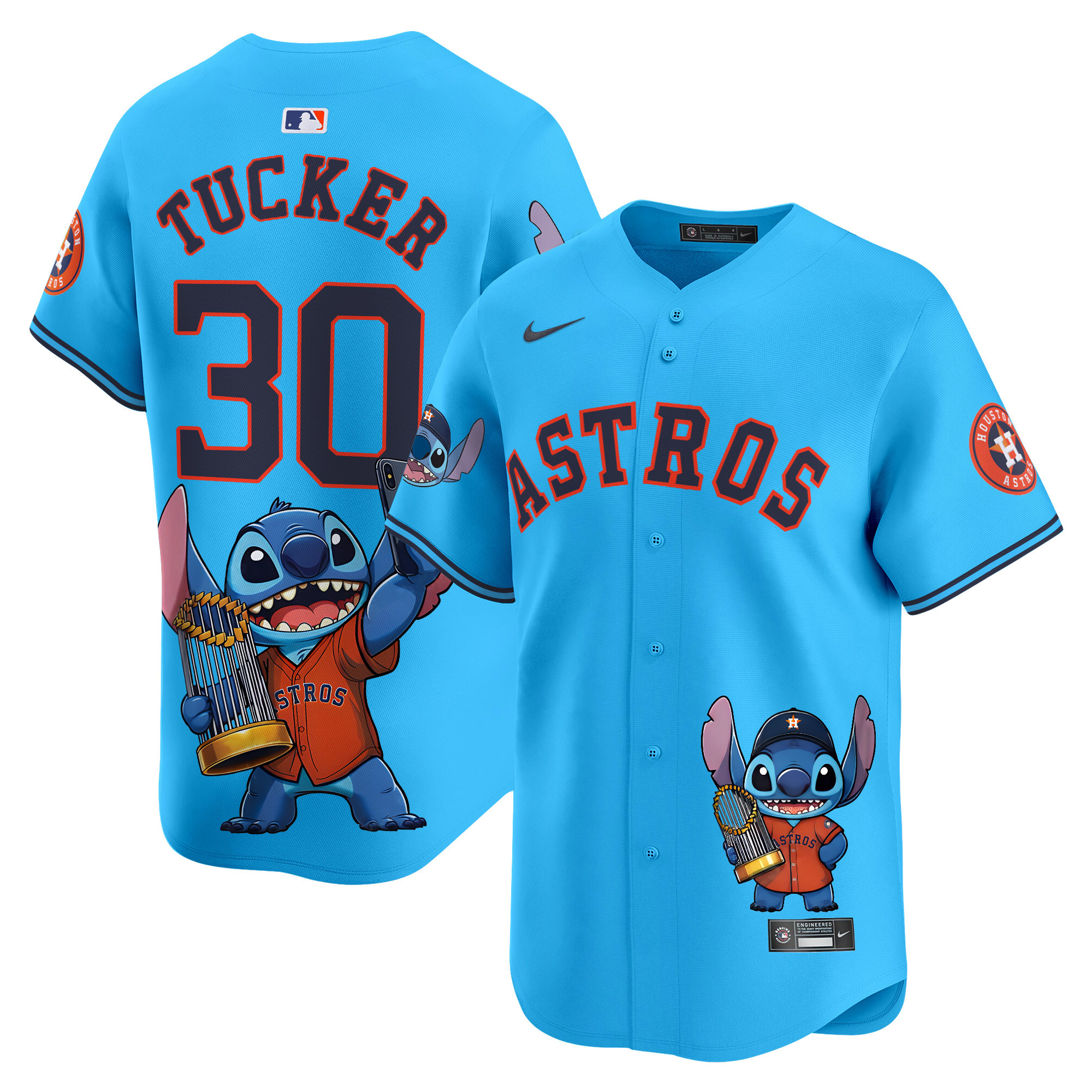 Kyle TuckerUnisex Houston Astros Lilo And Stitch Vapor Premier Limited Light Blue Jersey - Printed
