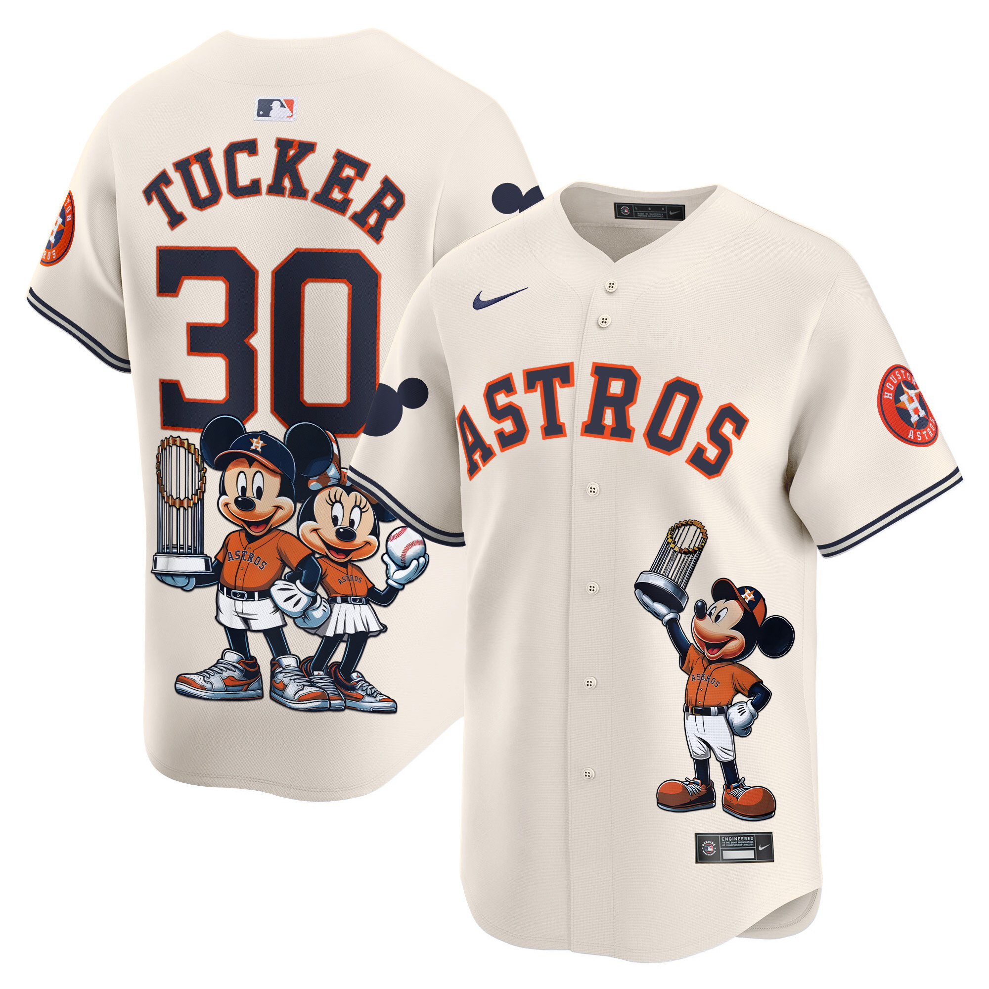 Kyle TuckerUnisex Houston Astros Mickey Houston Vapor Premier Limited Cream Jersey - Printed