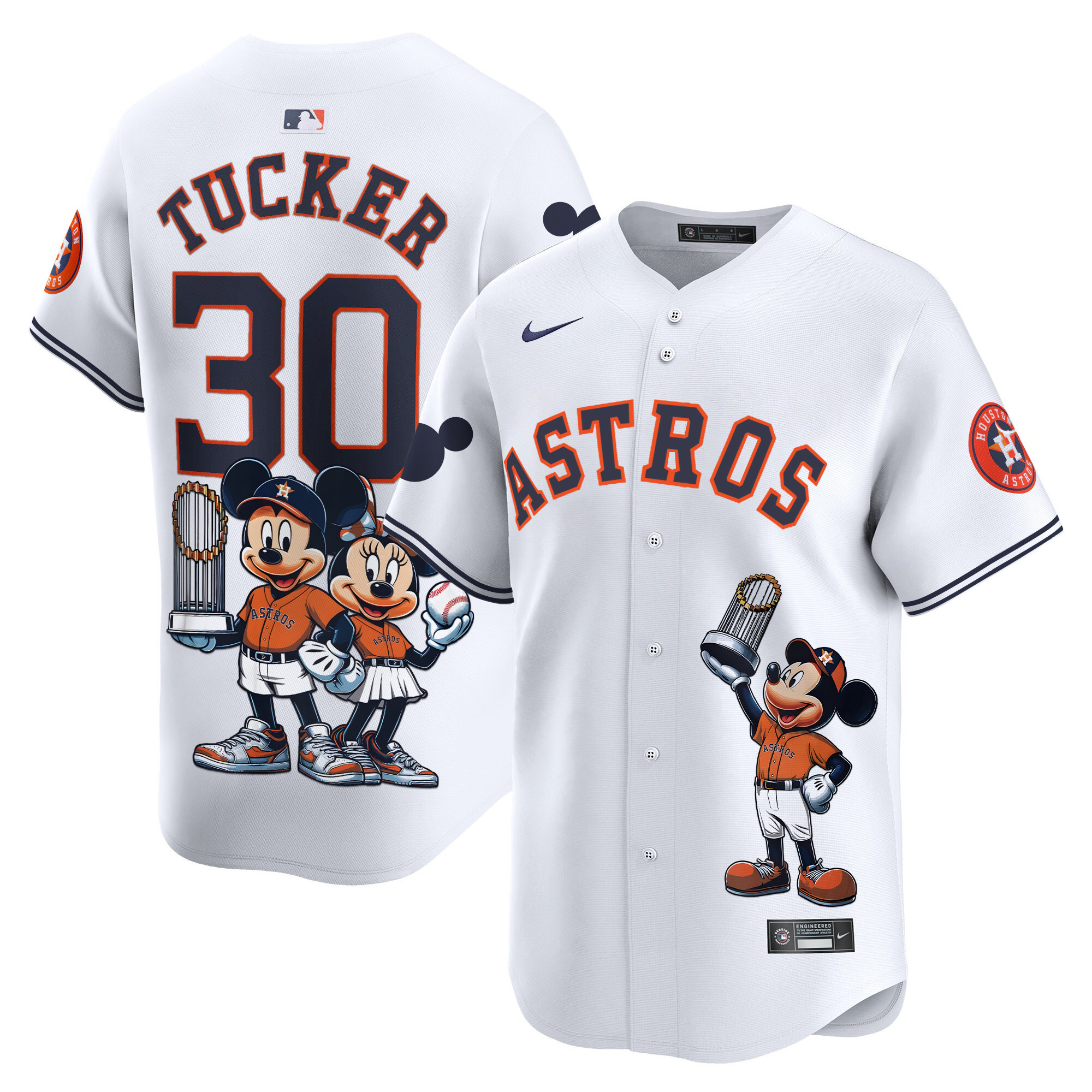 Kyle TuckerUnisex Houston Astros Mickey Houston Vapor Premier Limited White Jersey - Printed