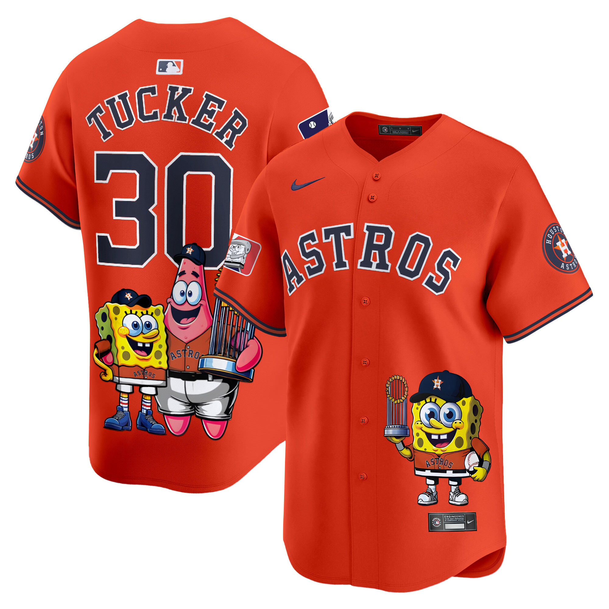Kyle TuckerUnisex Houston Astros SpongeBob SquarePants Vapor Premier Limited Orange Jersey - Printed
