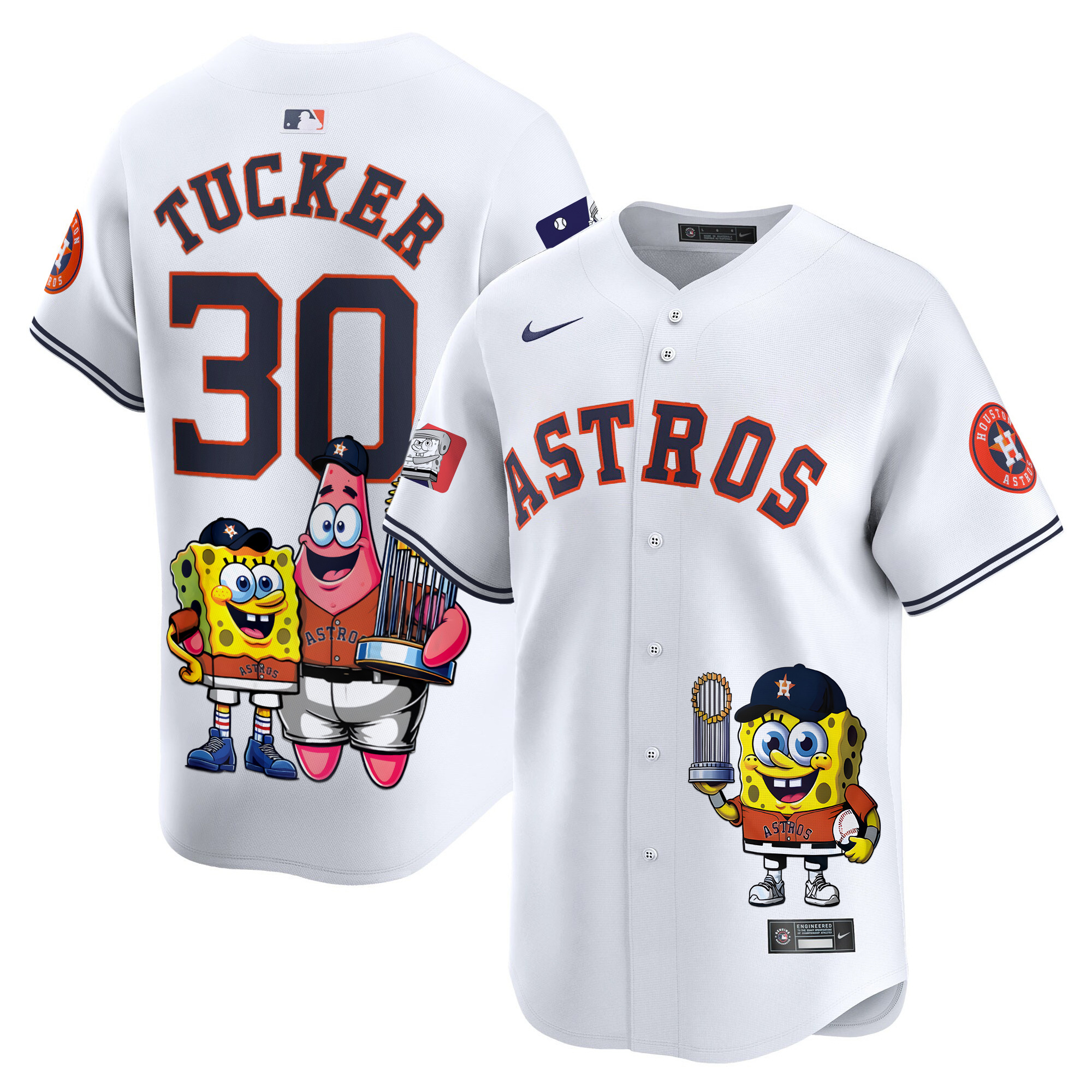 Kyle TuckerUnisex Houston Astros SpongeBob SquarePants Vapor Premier Limited White Jersey - Printed
