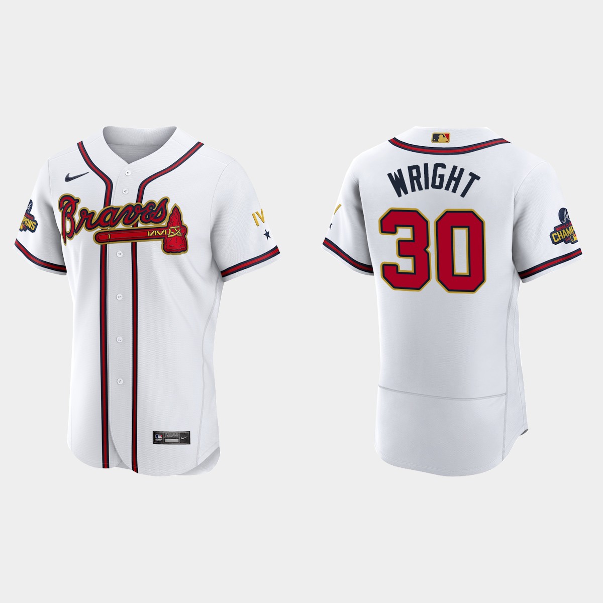 Kyle Wright Atlanta Braves 2022 Gold Program White Jersey