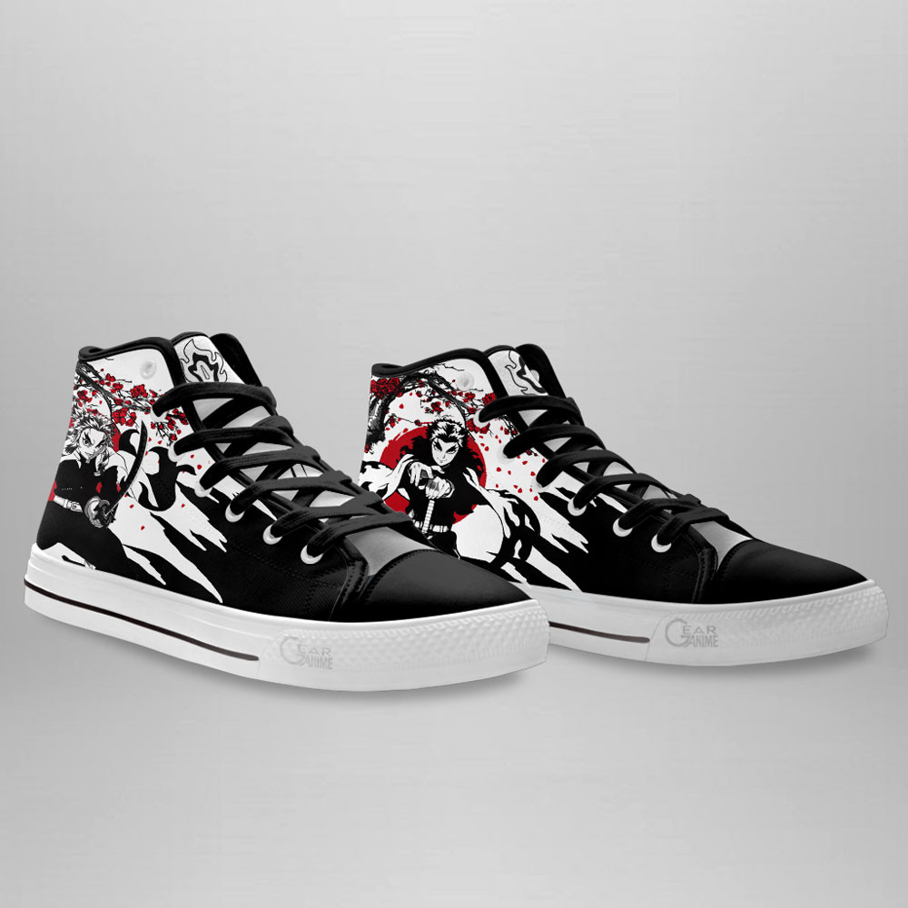 Kyojuro Rengoku High Top Shoes Custom Demon Slayer Sneakers Japan Style