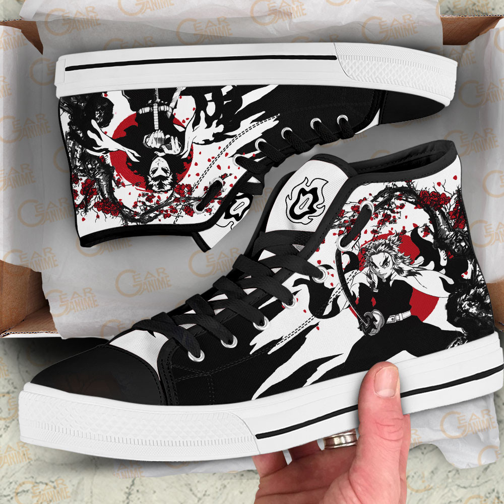 Kyojuro Rengoku High Top Shoes Custom Demon Slayer Sneakers Japan Style
