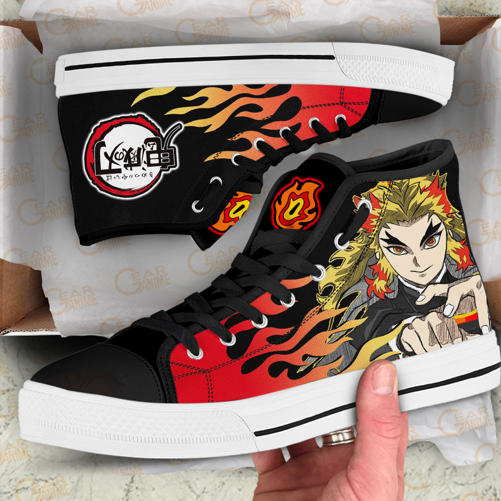 Kyojuro Rengoku High Top Shoes Demon Slayer Sneakers Flame Style