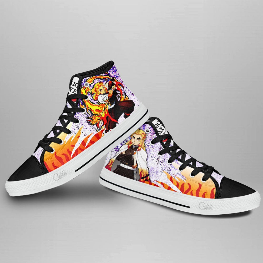 Kyojuro Rengoku High Top Shoes Demon Slayer Sneakers Wisteria Style