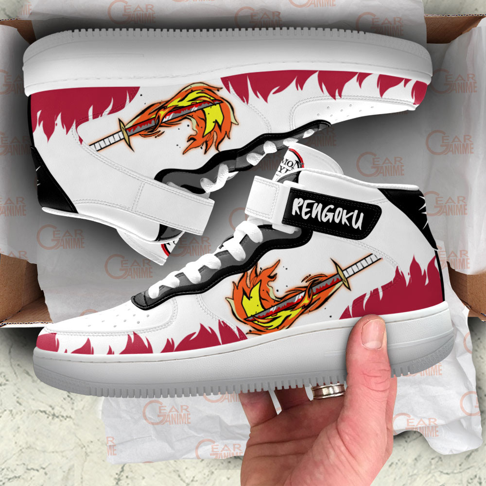 Kyojuro Rengoku Sneakers Air Mid Custom Anime Demon Slayer Shoes
