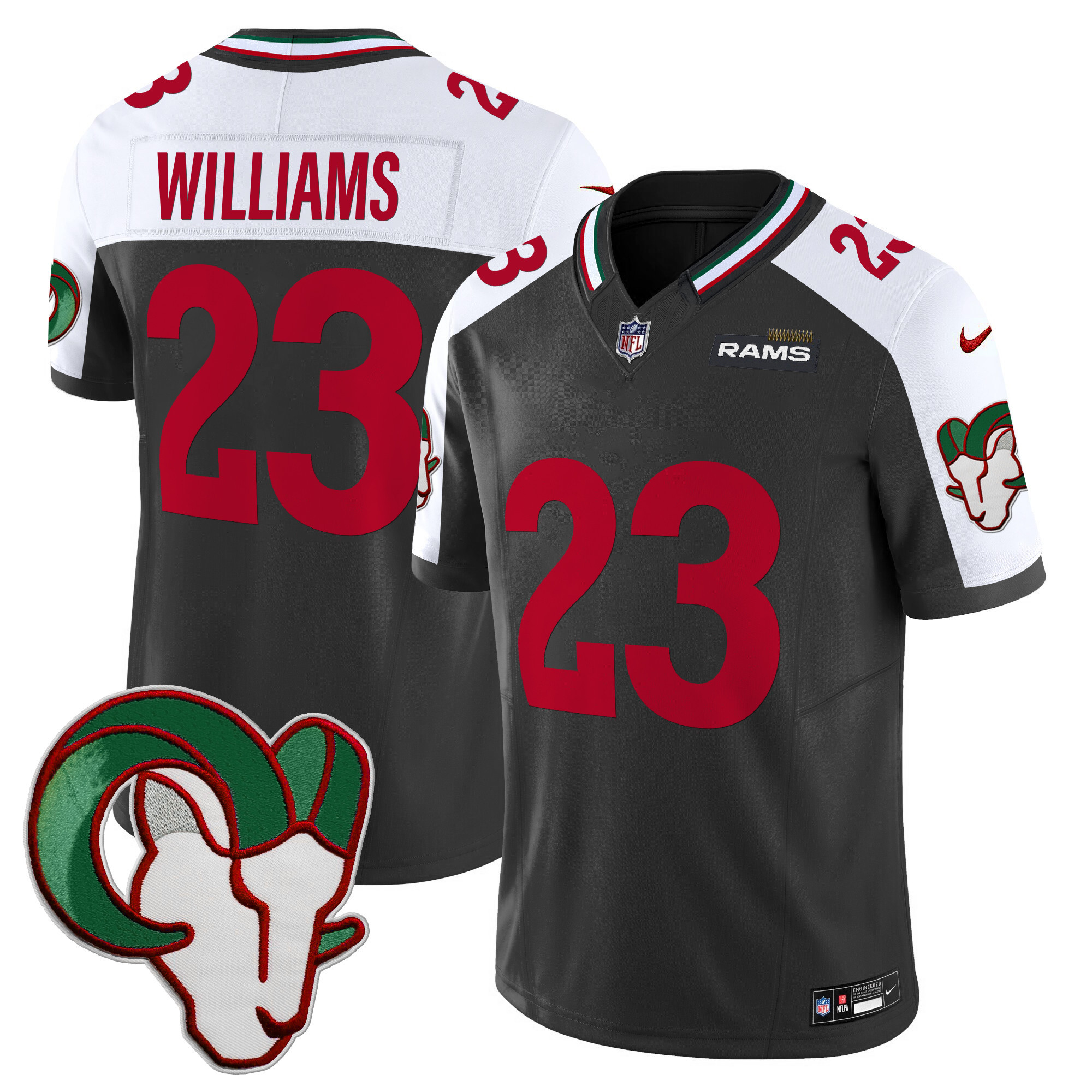 Kyren Williams Men's Los Angeles Rams Mexico Vapor Limited Black Alternate Jersey - All Stitched 