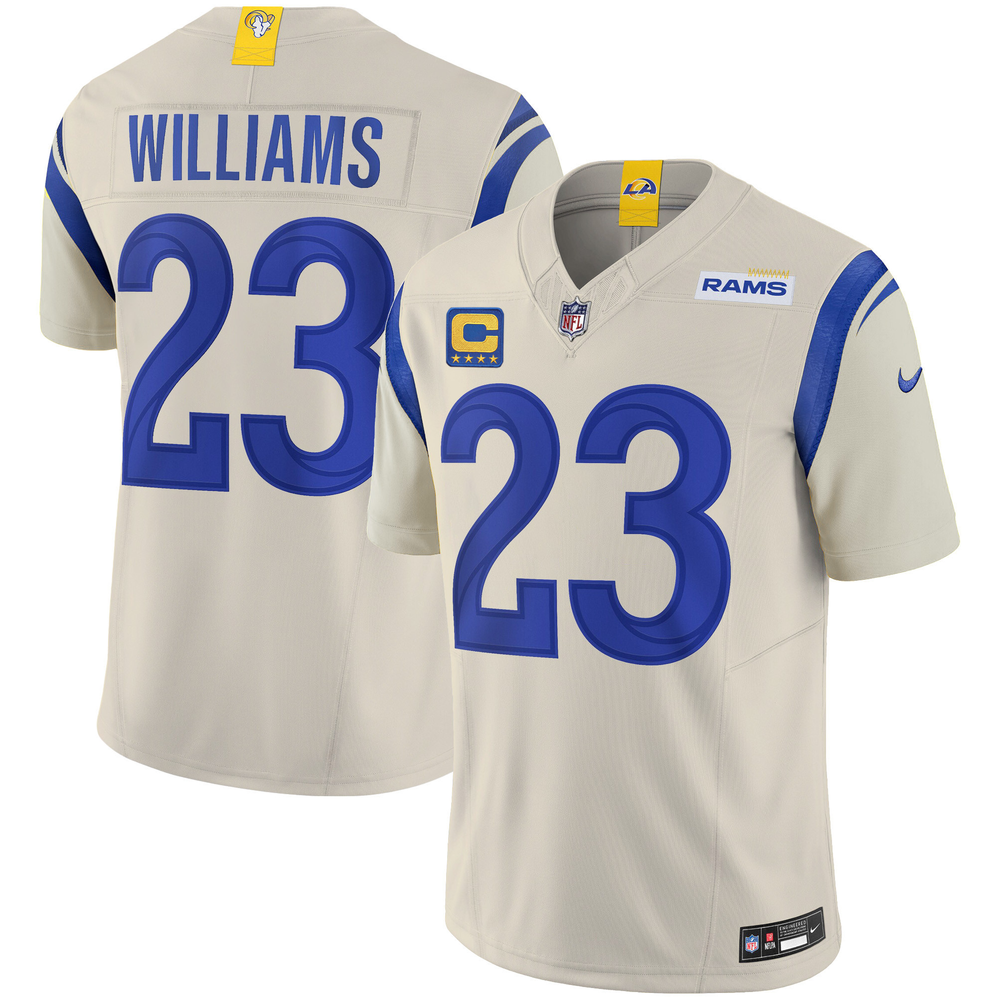 Kyren Williams Men's Los Angeles Rams Vapor Limited Bone Jersey - All Stitched 