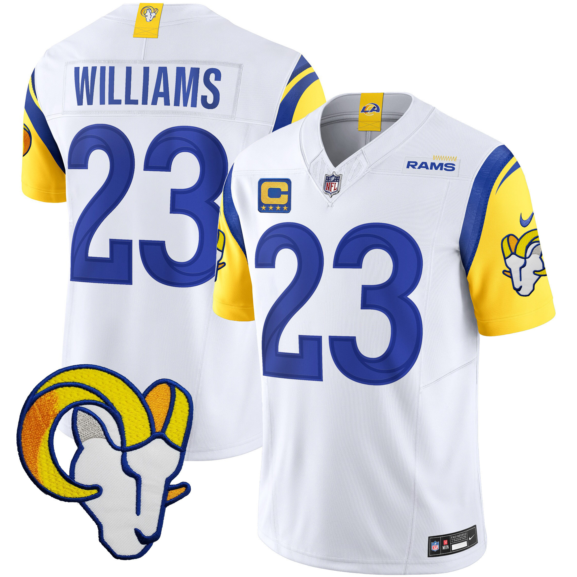 Kyren Williams Men's Los Angeles Rams Vapor Limited White Jersey - All Stitched 