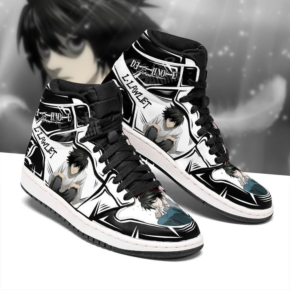 L. Lawliet JD1s Sneakers Death Note Anime Shoes Fan, Air Jordan Hightop