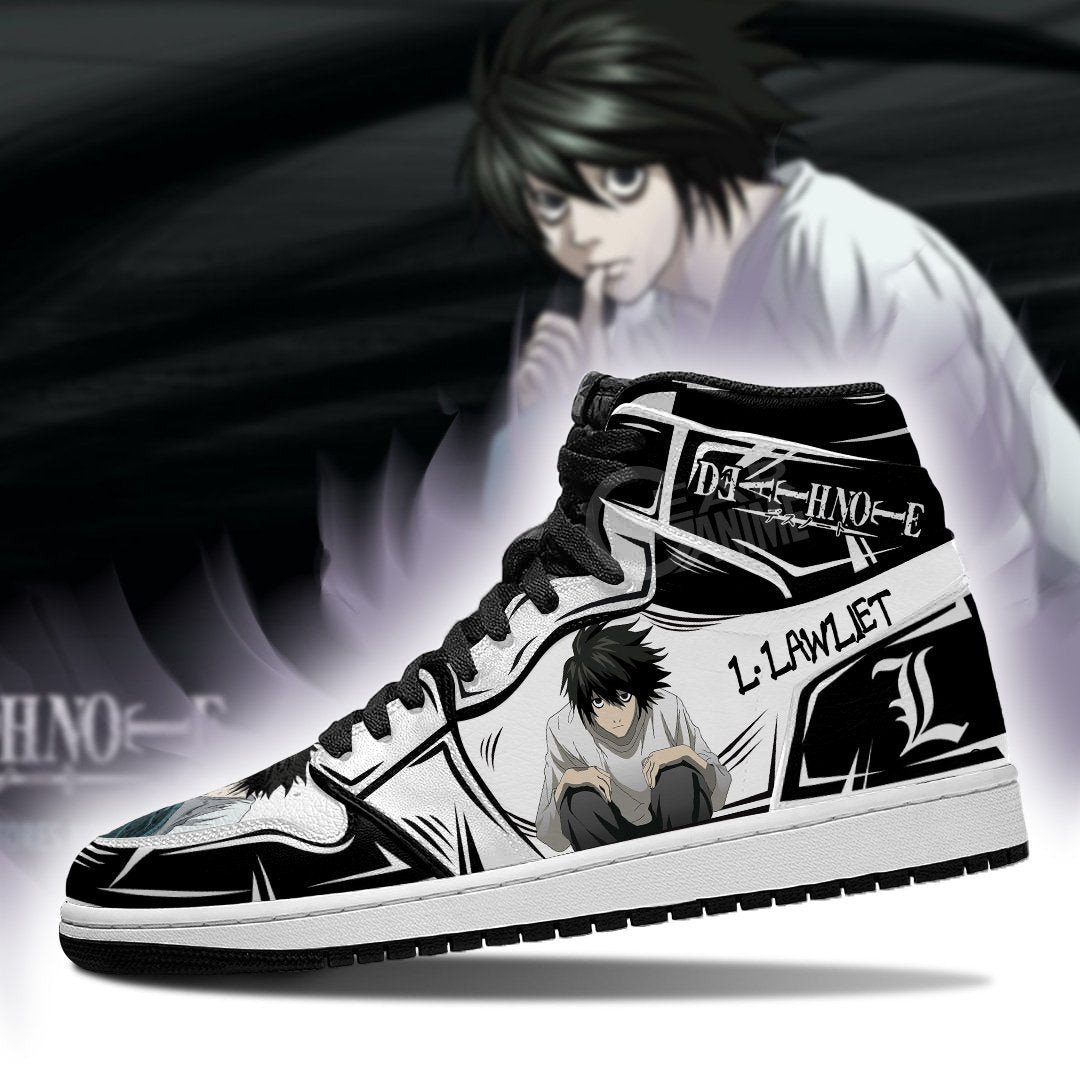 L. Lawliet JD1s Sneakers Death Note Anime Shoes Fan, Air Jordan Hightop
