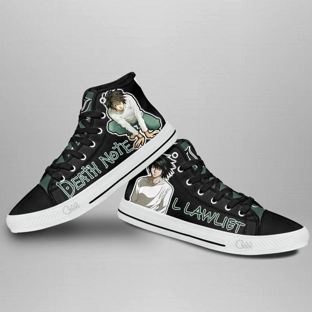 L Lawliet High Top Shoes Custom Death Note Anime Sneakers