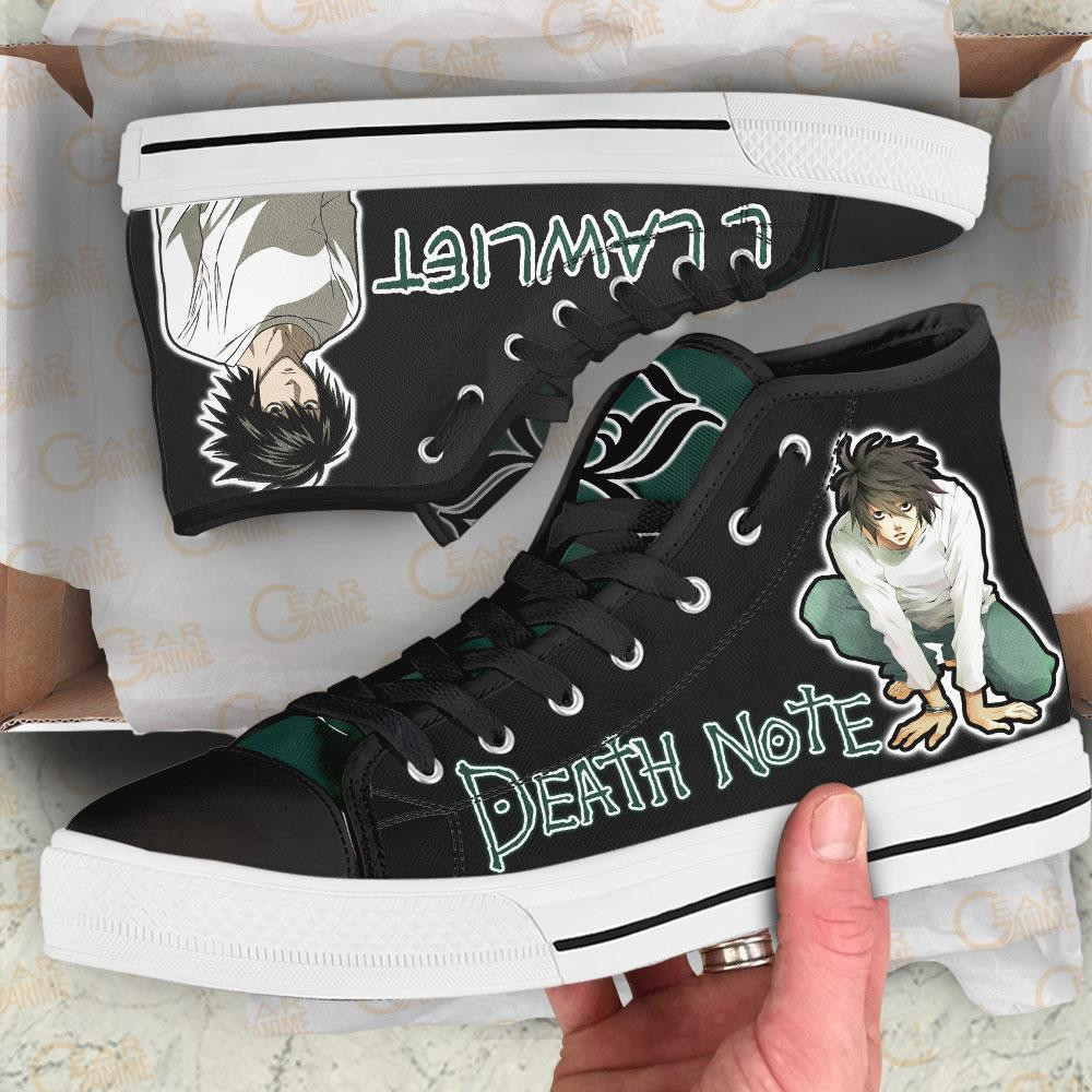 L Lawliet High Top Shoes Custom Death Note Anime Sneakers
