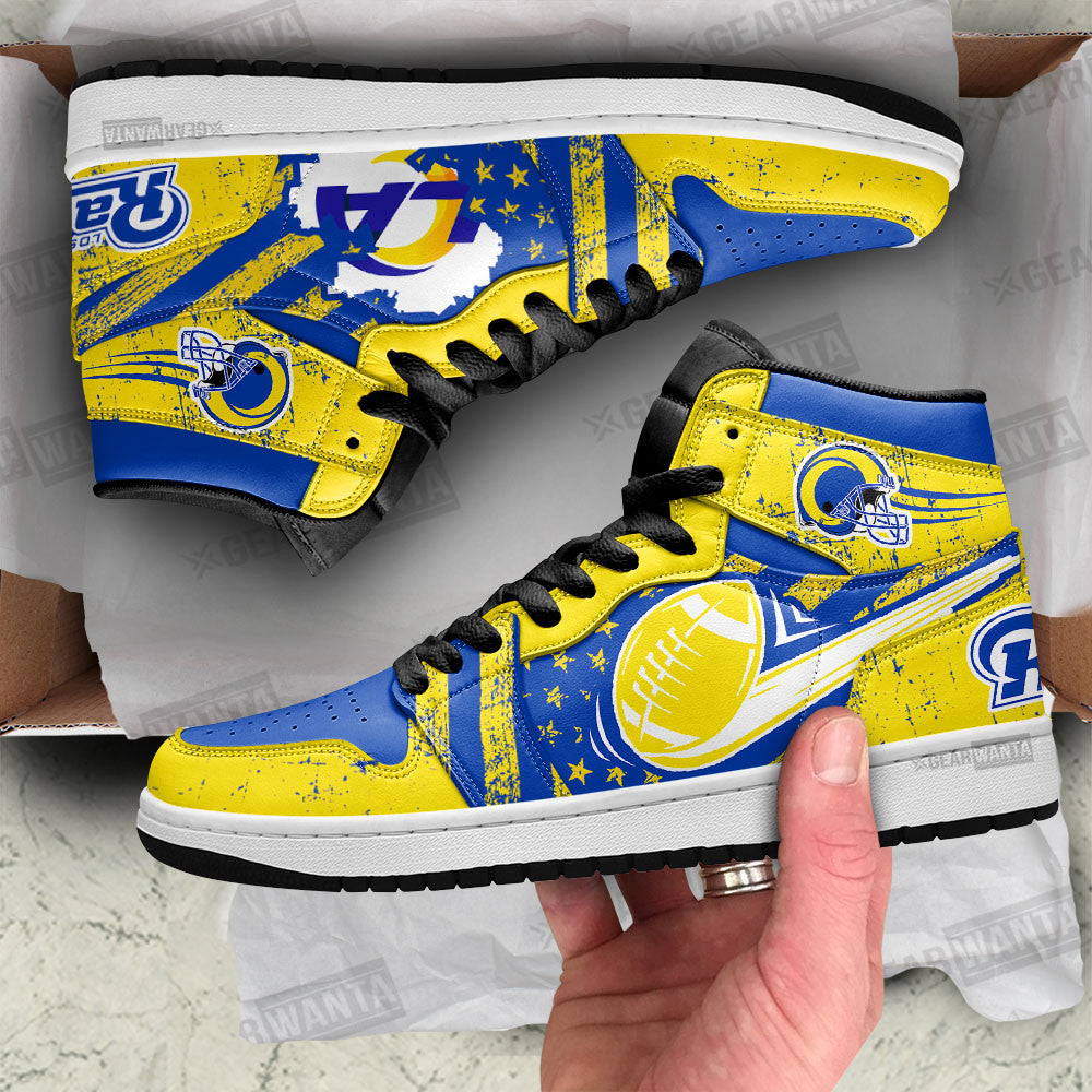 LA Rams Football Team J1 Shoes For Fans Sneakers, Air Jordan Hightop