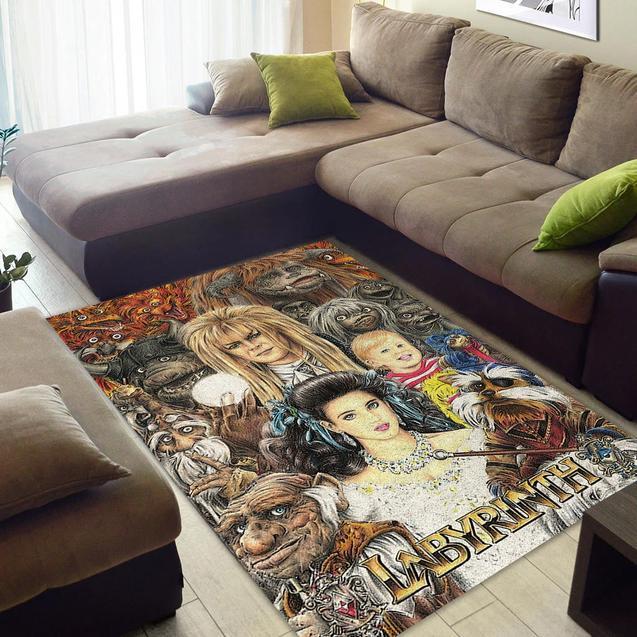 Labyrinth Colored Pencil Print Area Rectangle Rug