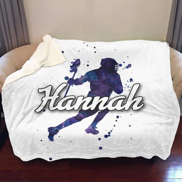 Lacrosse Personalized Sherpa Fleece Blanket