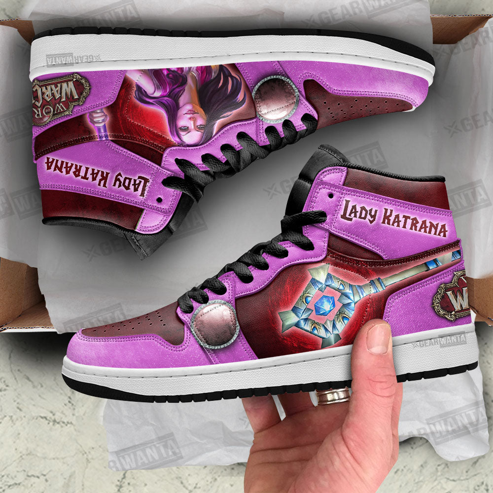 Lady Katrana World of Warcraft JD Sneakers Shoes For Fans, Air Jordan Hightop