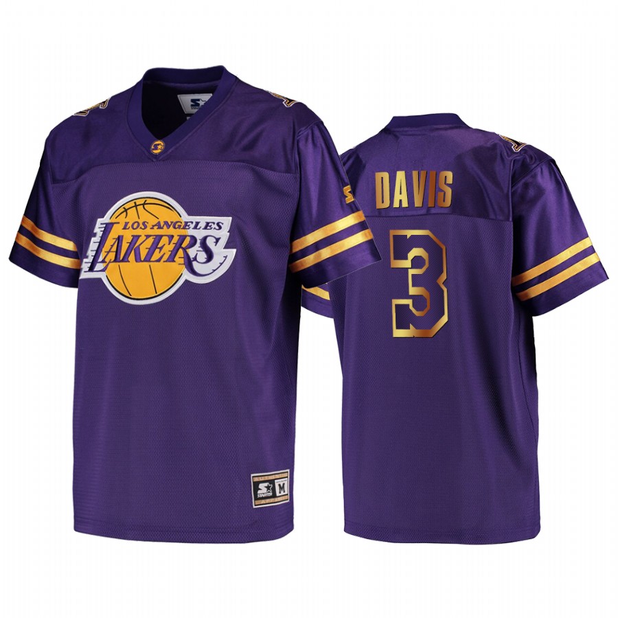 Lakers Anthony Davis #3 Football G-III Sports Jersey