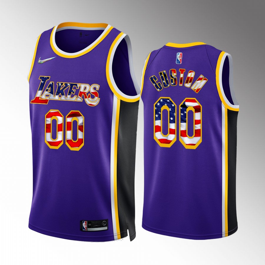 Lakers Custom #00 2022 4th of July Jersey