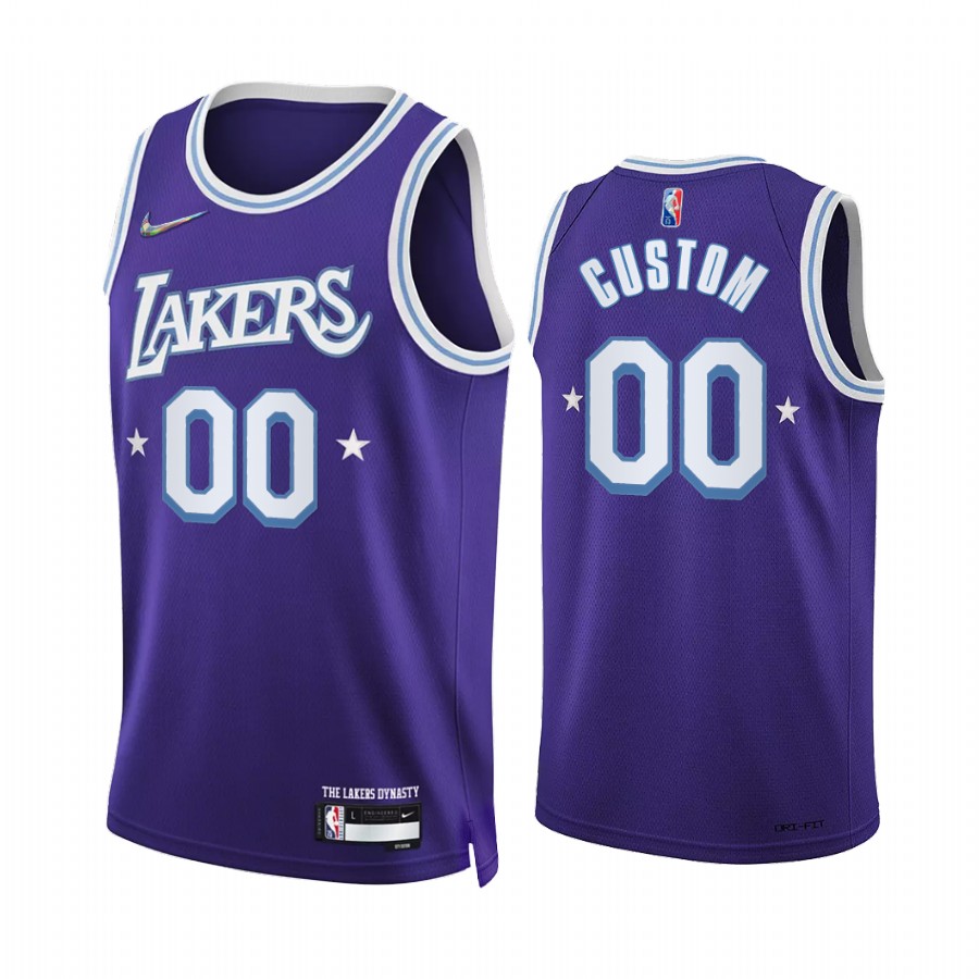 Lakers Custom City Edition Purple 2021-22 Jersey 75th Anniversary