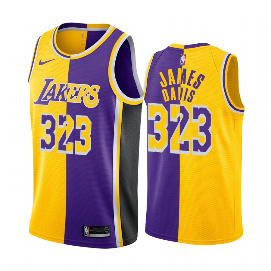 Lakers LeBron James #23 Davis #3 Dynamic Duo Split Special Jersey