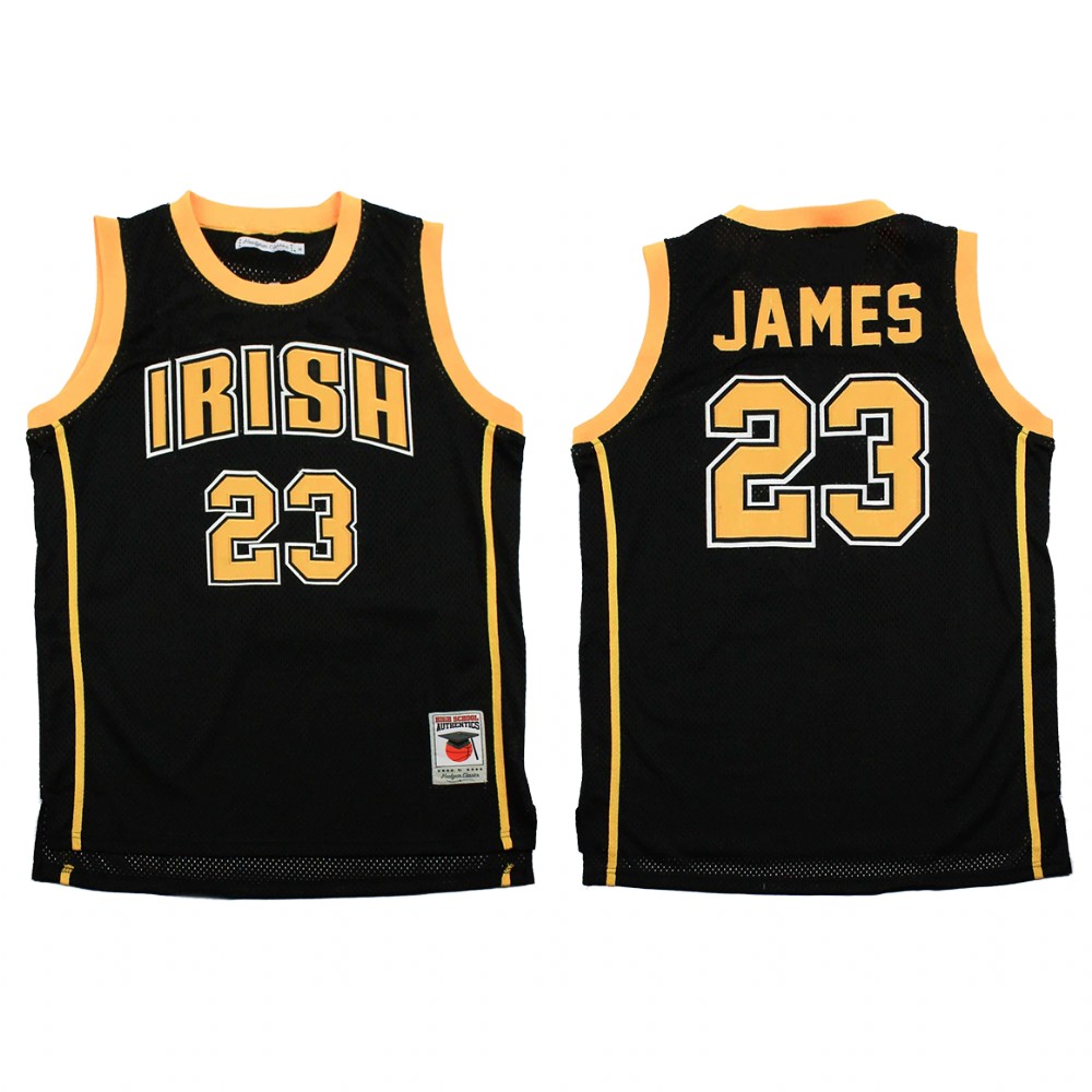Lakers Lebron James high school jersey Black Fighting Irish High School Jersey