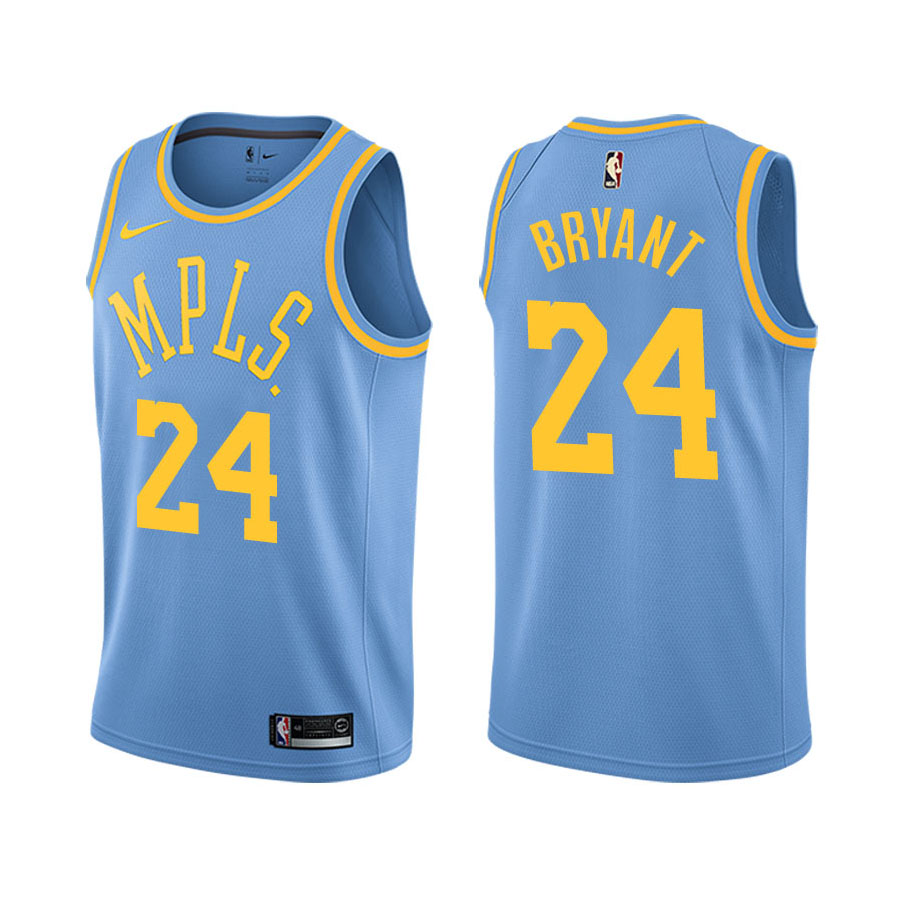 Lakers Male Kobe Bryant #24 Retire Player Classic Blue Jersey