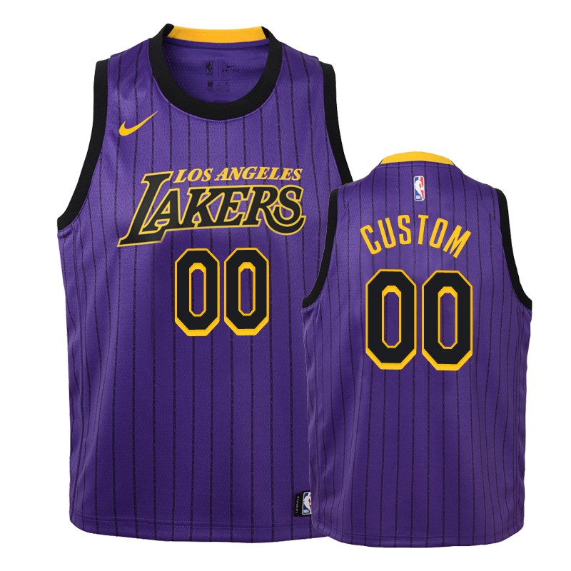 Lakers Youth Custom #00 City Purple Jersey