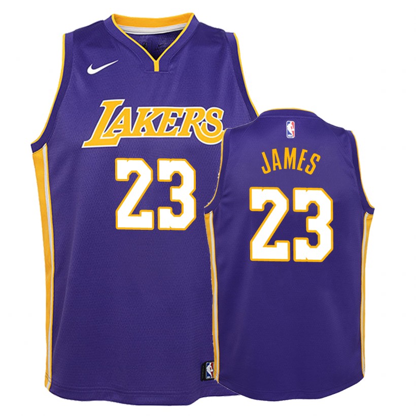 Lakers Youth LeBron James #23 Statement Purple Jersey