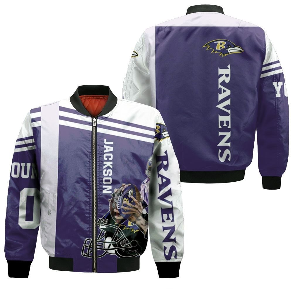 Lamar Jackson Baltimore Ravens 3D Bomber Jacket All-Over Print
