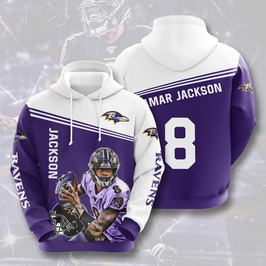 lamar jackson baltimore ravens 8 legend 3D Hoodie