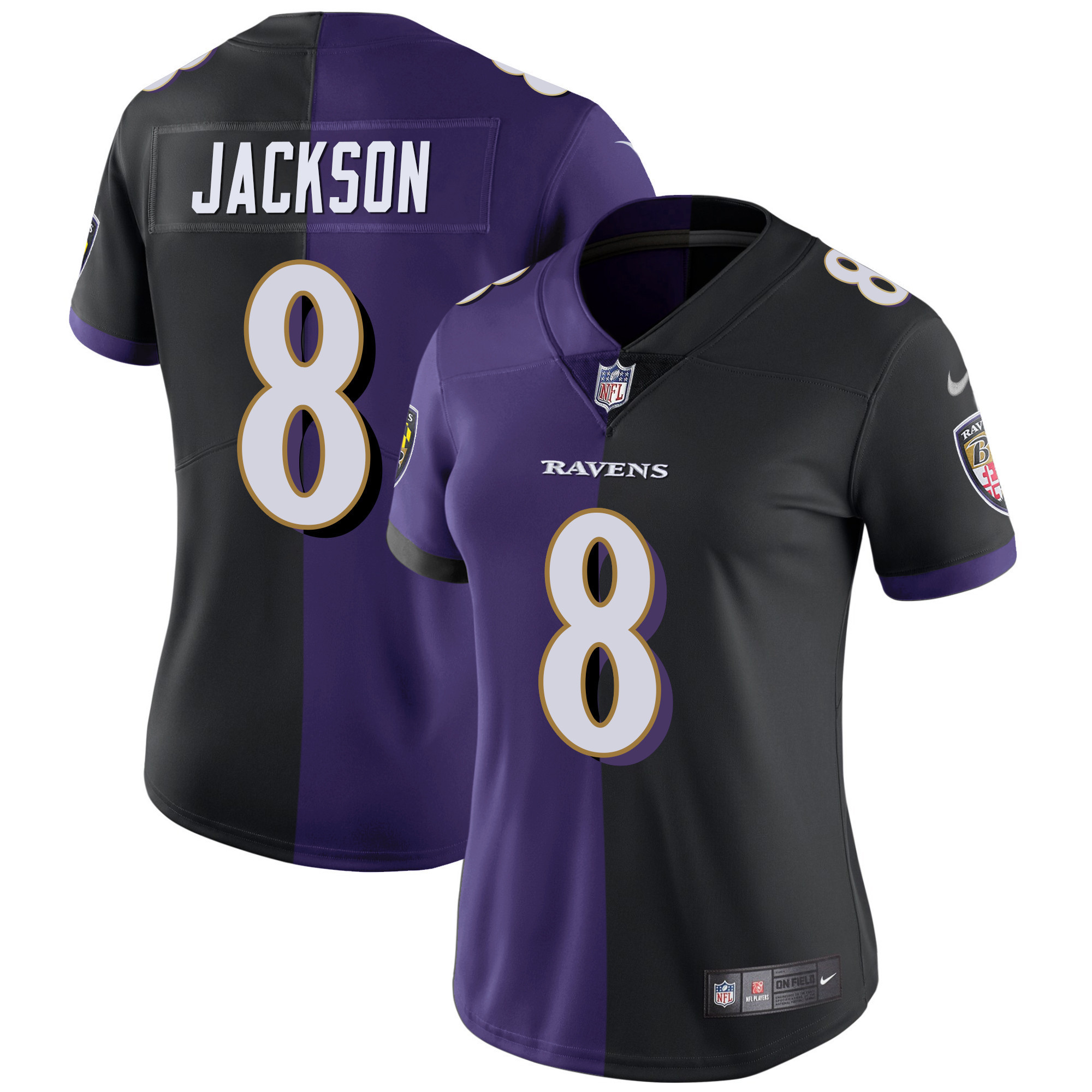 Lamar Jackson Baltimore Ravens Split Vapor  Jersey All Stitched
