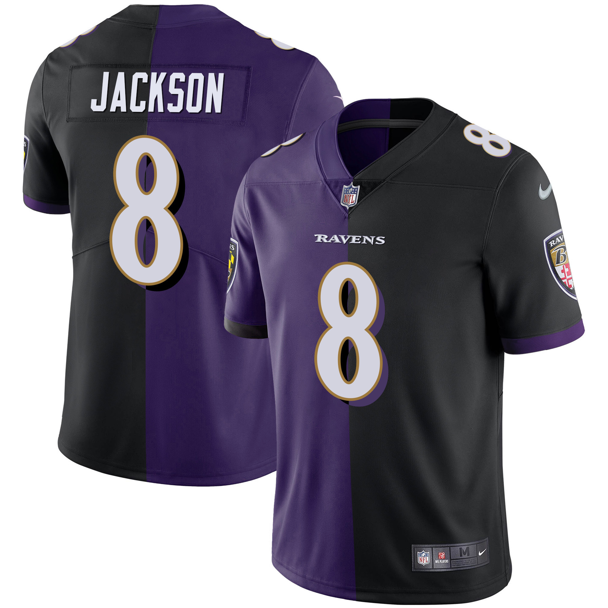 Lamar Jackson Baltimore Ravens Split Vapor Jersey All Stitched