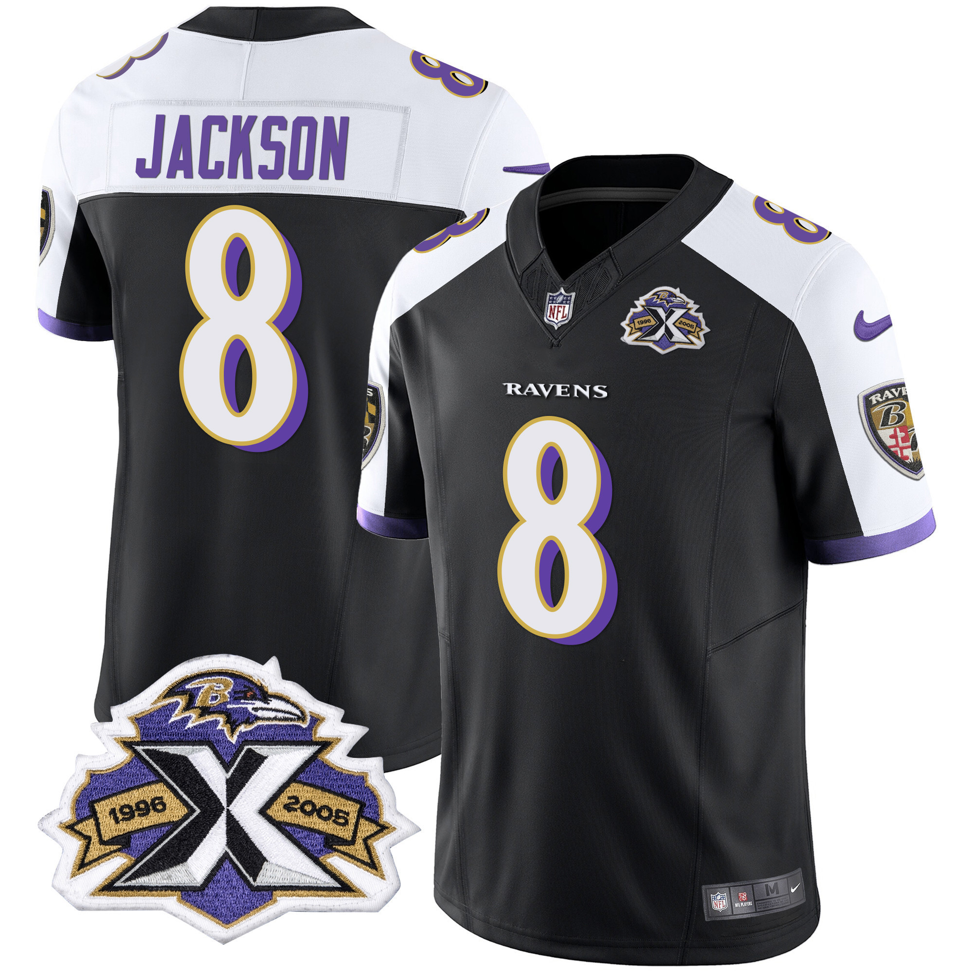Lamar Jackson Men's Baltimore Ravens 2005 Throwback Black Vapor Limited Alternate Jersey All Stitched
