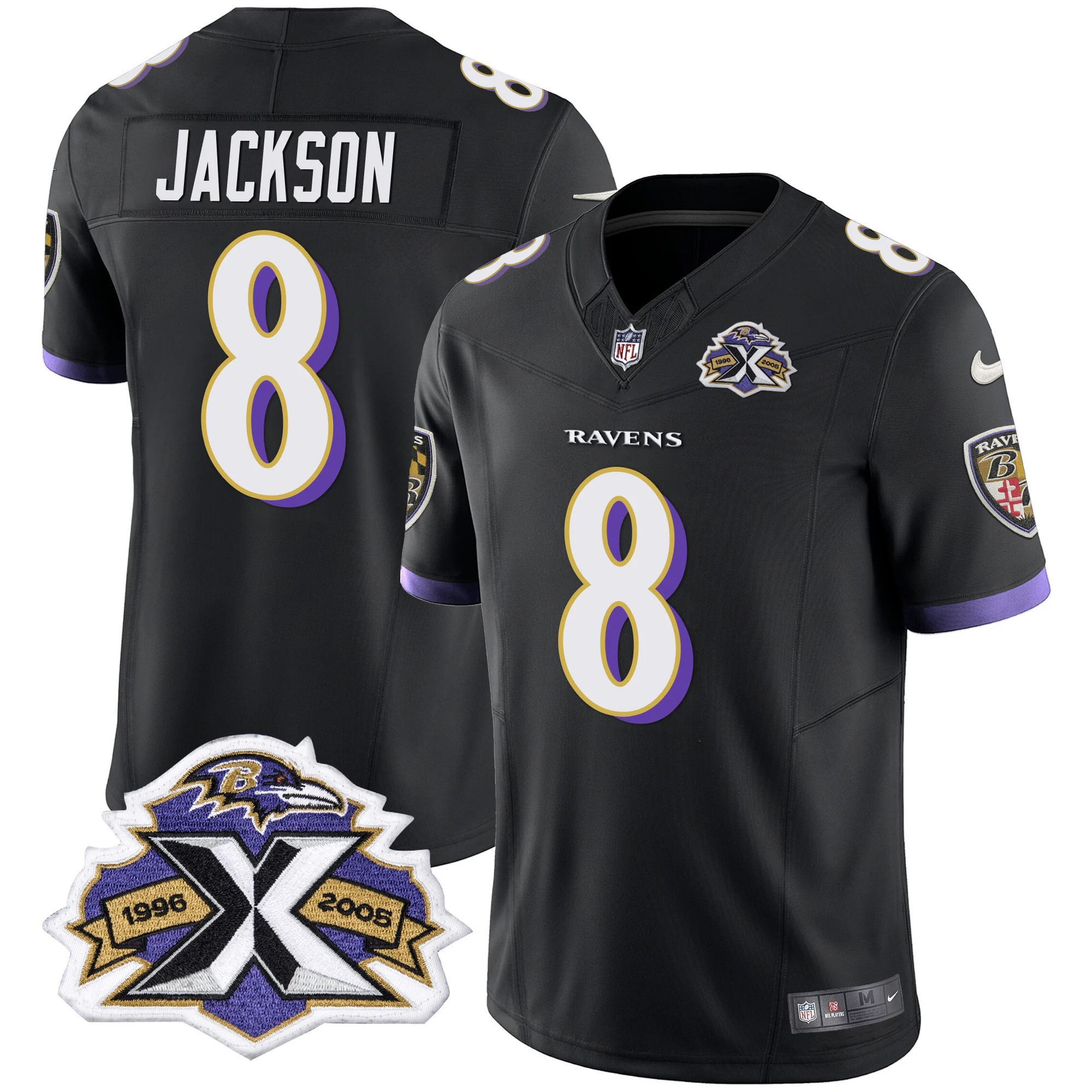 Lamar Jackson Men's Baltimore Ravens 2005 Throwback Black Vapor Limited Black Jersey All Stitched