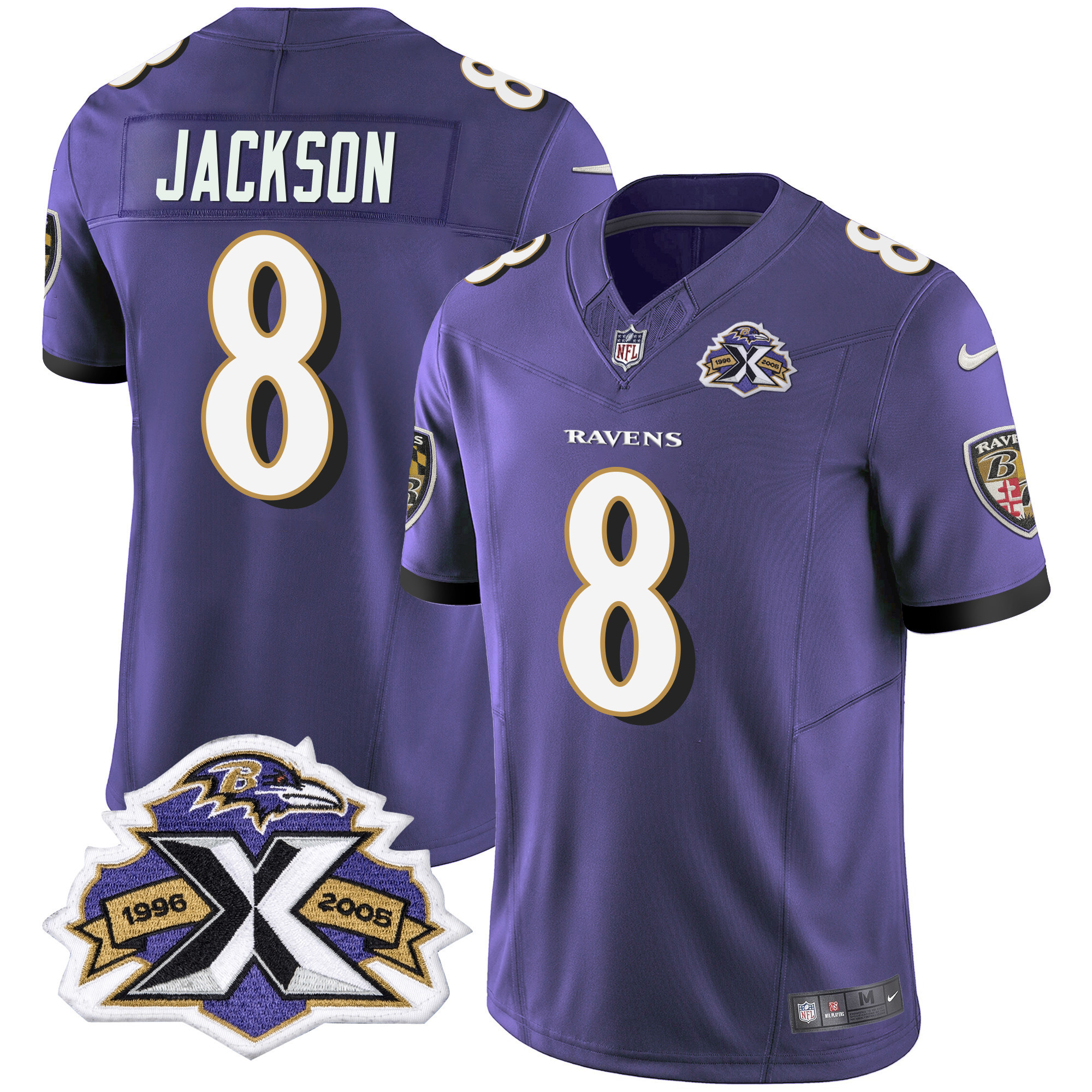 Lamar Jackson Men's Baltimore Ravens 2005 Throwback Black Vapor Limited Purple Jersey All Stitched