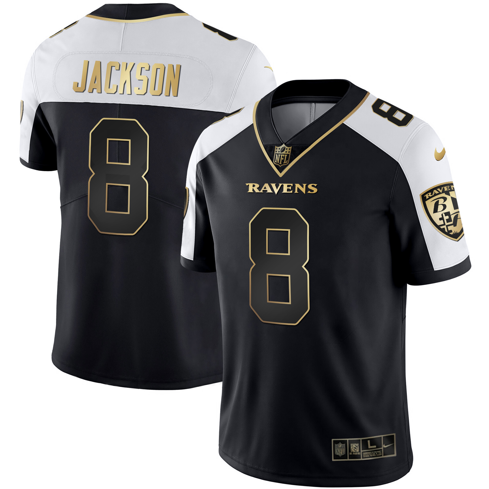 Lamar Jackson Men's Baltimore Ravens Gold Vapor Alternate Jersey All Stitched