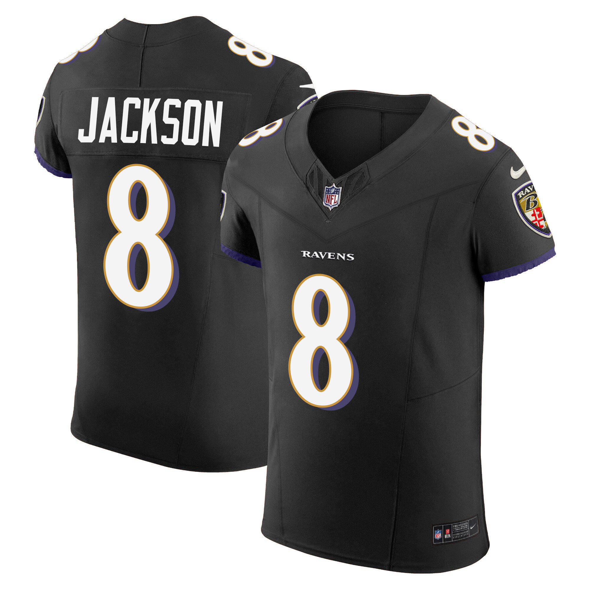 Lamar Jackson Men's Baltimore Ravens Vapor Elite Black Jersey All Stitched