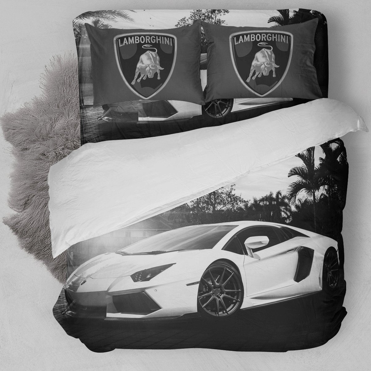 Lamborghini Aventador 30 Car Duvet Cover Bedding Set