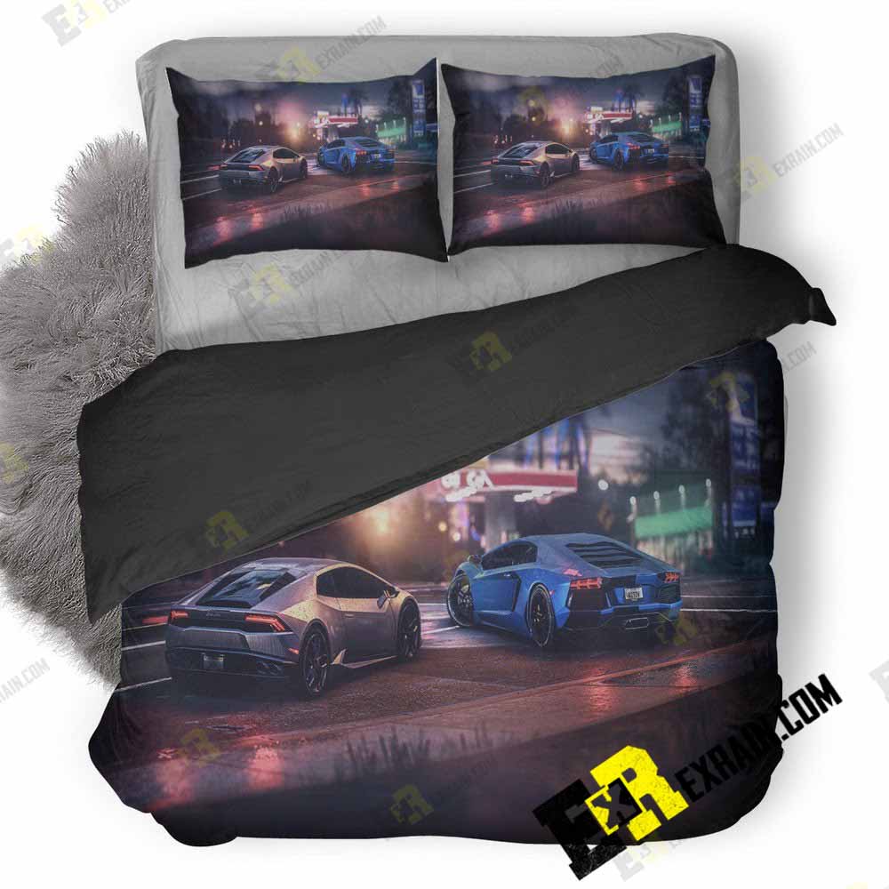 Lamborghini Aventador And Huracan Gta Online The Outrun Overdrive Dlc Q 3D Customized Duvet Cover Bedding Set