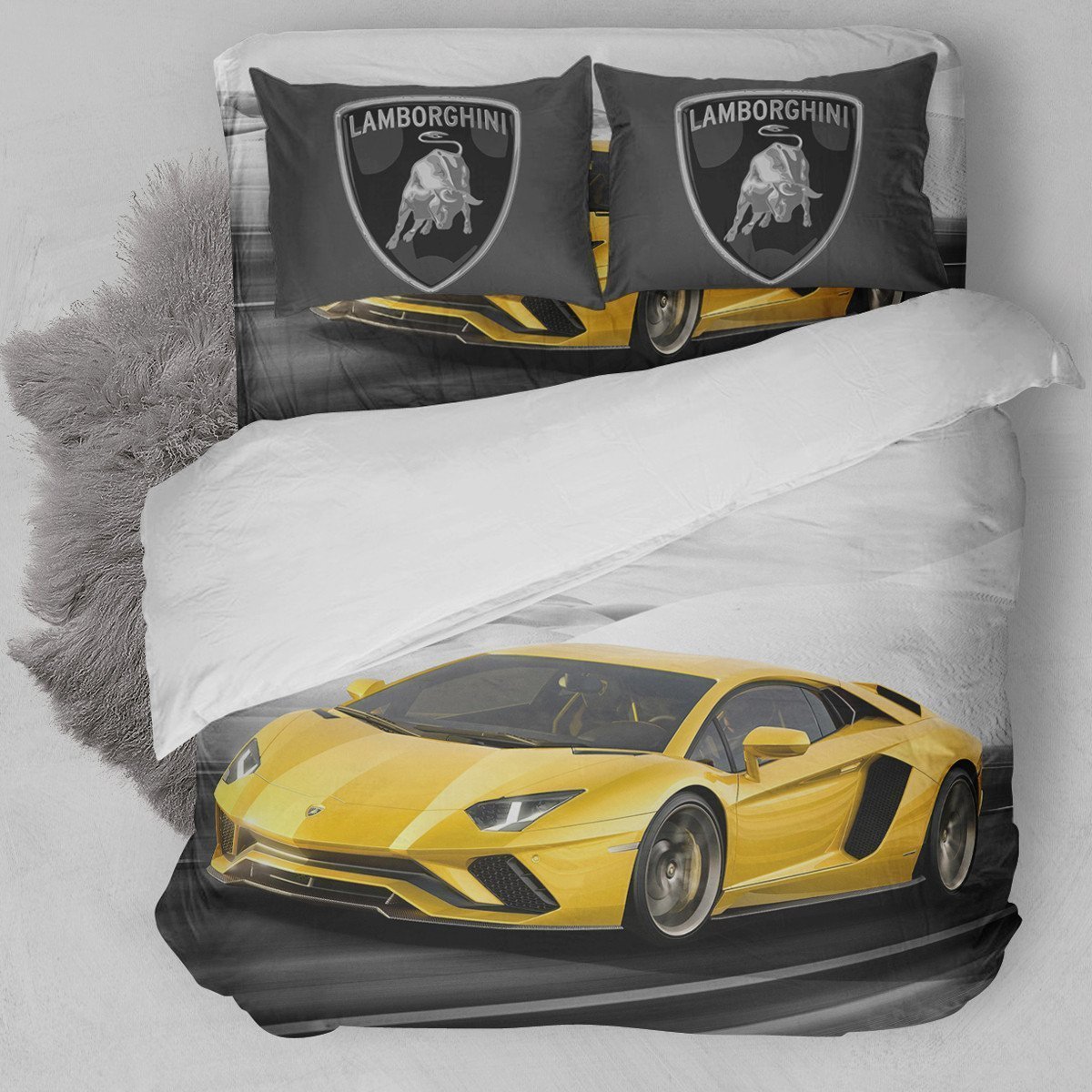 Lamborghini Aventador Car Duvet Cover Bedding Set